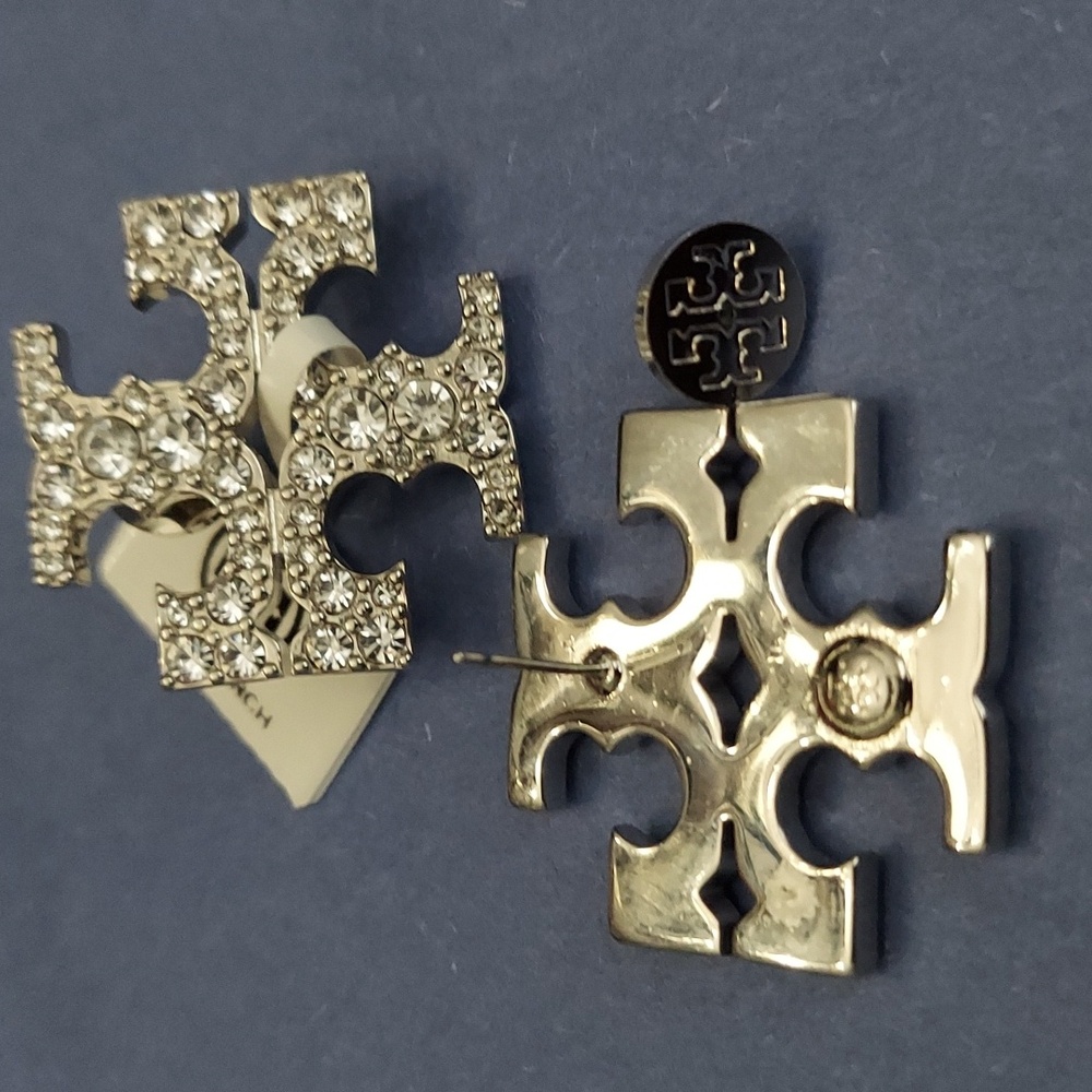Tory Burch Pave Classic Stud Earrings - Picture 5 of 6